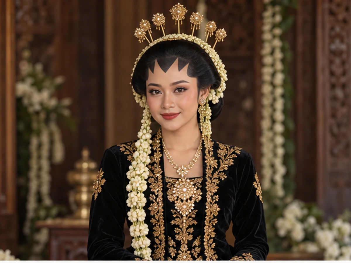 Potret Aruna dengan paes dan melati
