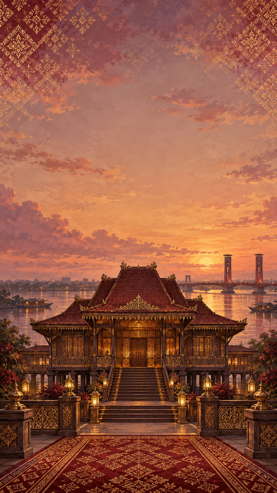 Rumah Limas Palembang saat senja