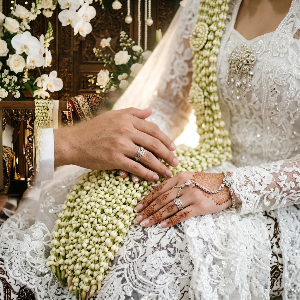 Detail cincin pernikahan