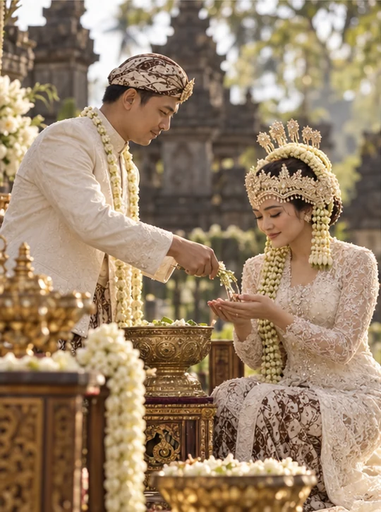 Momen upacara adat Damar dan Aruna