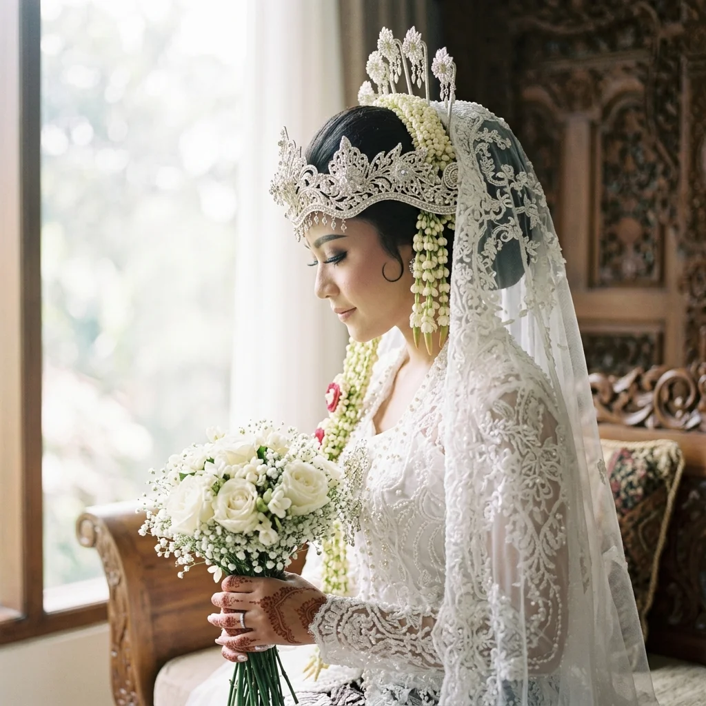 Detail Mahkota Siger mempelai wanita